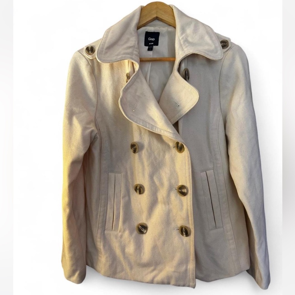 SOLD / GAP White Pea Coat - Picture 10 of 11